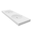 thumbnail image 6 of 60" Solid Surface Stone Wall Mount Shallow Basin Bathroom Sink - White, 6 of 8