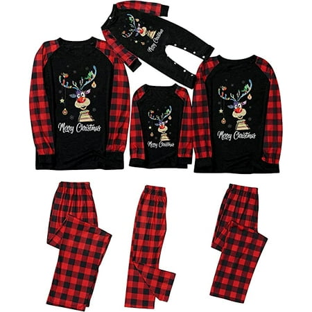 

Matching Christmas Pjs for Family Christmas Pajamas for Family 2023 Xmas Pajamas Matching Sets Cute Elk Reindeer Print Shirts Plaid Sleepwear Pants Pijamas para NiñOs