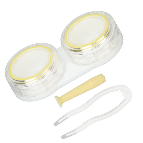 Caja Para Lentes De Contacto, Caja Para Soporte De Lentes De Contacto, Pinzas De Plástico Amarillas Livianas Y Fáciles De Limpiar Para El Hogar