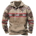 thumbnail image 2 of Lolmot Mens Hoodies Pullover Casual Fashion Print Blouse Tops Long Sleeve Loose Tribal Fleece Sweatshirt with Pocket, 2 of 4