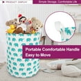 thumbnail image 5 of EVNELE Large Laundry Basket, Waterproof Canvas Laundry Hamper, Collapsible Storage Basket Bin for Kids Room, Toy Organizer, Nursery Hamper, Clothes Hamper, Green Elephant, 5 of 7