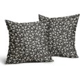 thumbnail image 2 of Black Brown Daisy Floral Block Print Pillow Covers 18X18 Inch Vintage Flowers Decorative Square Pillow Cases Set of 2 Farmhouse Home Decor Cotton Linen Throw Pillows For Sofa Couch Cushion Outdoor, 2 of 6