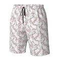 thumbnail image 4 of Cauagu Playing Rabbit Print Men's Swim Trunks,Hawaiian Bathing Suit Swimsuits Beach Shorts with Pockets for Men Quick Dry Swimming Board Shorts-Large, 4 of 6