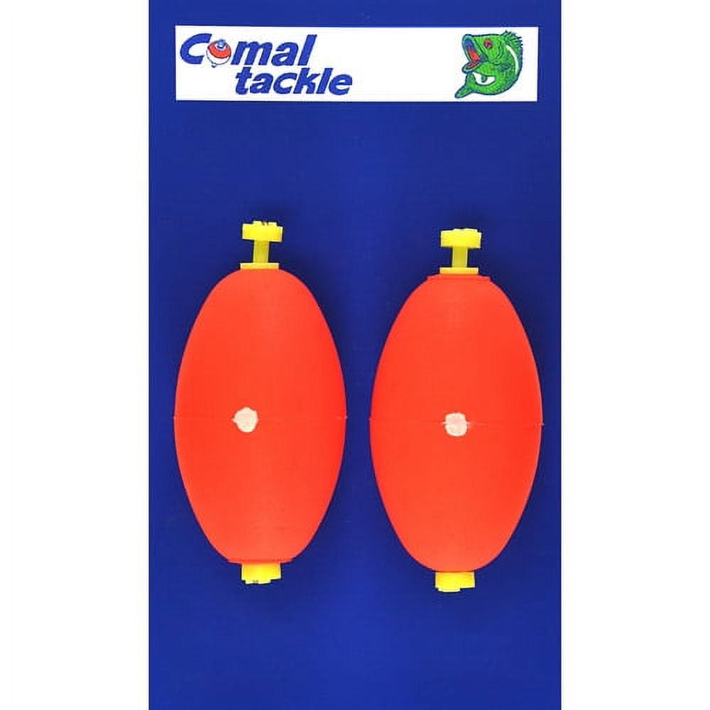 (3 pack) Comal Weighted Rattle Fit Snap-On Fishing Bobbers, Red, 2.5-Inch, 2-Pack