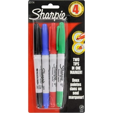 Sharpie 32174-Pp 4 Count Assorted Colors Twin Tip Markers