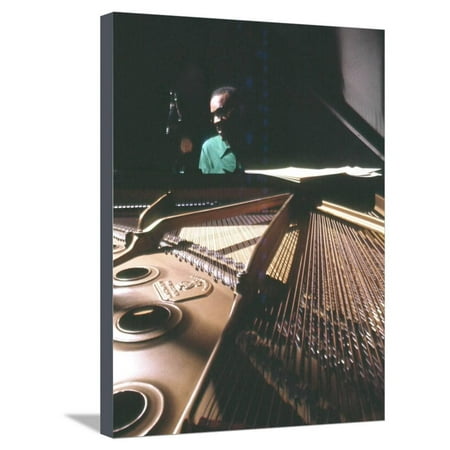Commercial Radio 1 - Ray Charles Taping a Coca-Cola Radio Commercial, 1967 Stretched Canvas Print Wall Art