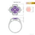 thumbnail image 5 of ANGARA Natural Heart-Shaped 1.4 ct Amethyst Clover Ring in 14K White Gold for Women (Size-5mm) | February Birthstone, Birthday, Anniversary, Jewelry Gift for Women | Natural Amethyst Ring, 5 of 10