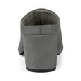 thumbnail image 2 of BLISSFUL STEP Women's Slides Block High Heels Slip on Pointed Toe Slide Mules Grey 5.5, 2 of 7