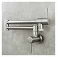 thumbnail image 4 of Brass Chrome Kitchen Faucet Dual Handle Kitchen Tap Wall Mounted Folding Double Handle Single Cold Water Tap ,bar Laundry RV Farmhouse, 4 of 5