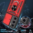 thumbnail image 5 of Compatible with Samsung Galaxy S23 Case,Galaxy S23 case with HD Screen Protector with Slide Camera Cover, 360°Rotation Ring Kickstand [Military Grade] Case for Samsung Galaxy S23,Red, 5 of 15
