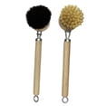 thumbnail image 1 of 2 cepillos de madera para platos, portátiles, para limpieza de cocina, ollas, sartenes y platos. sisal y pelo de caballo, 1 of 9