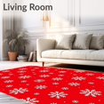 thumbnail image 2 of ODIKA 5'x7' Machine Washable Non-Slip Area Rug, Merry Flurry Seasonal Hearth Adornment High Traffic Rug with Pad, Red, 606081, 2 of 8
