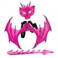 thumbnail image 4 of Ensemble d'Accessoires de Costume Dragon pour Enfants, Jeu de Rôle, Mascarade, Queue et Ailes de Dinosaure, Rouge, 4 of 8