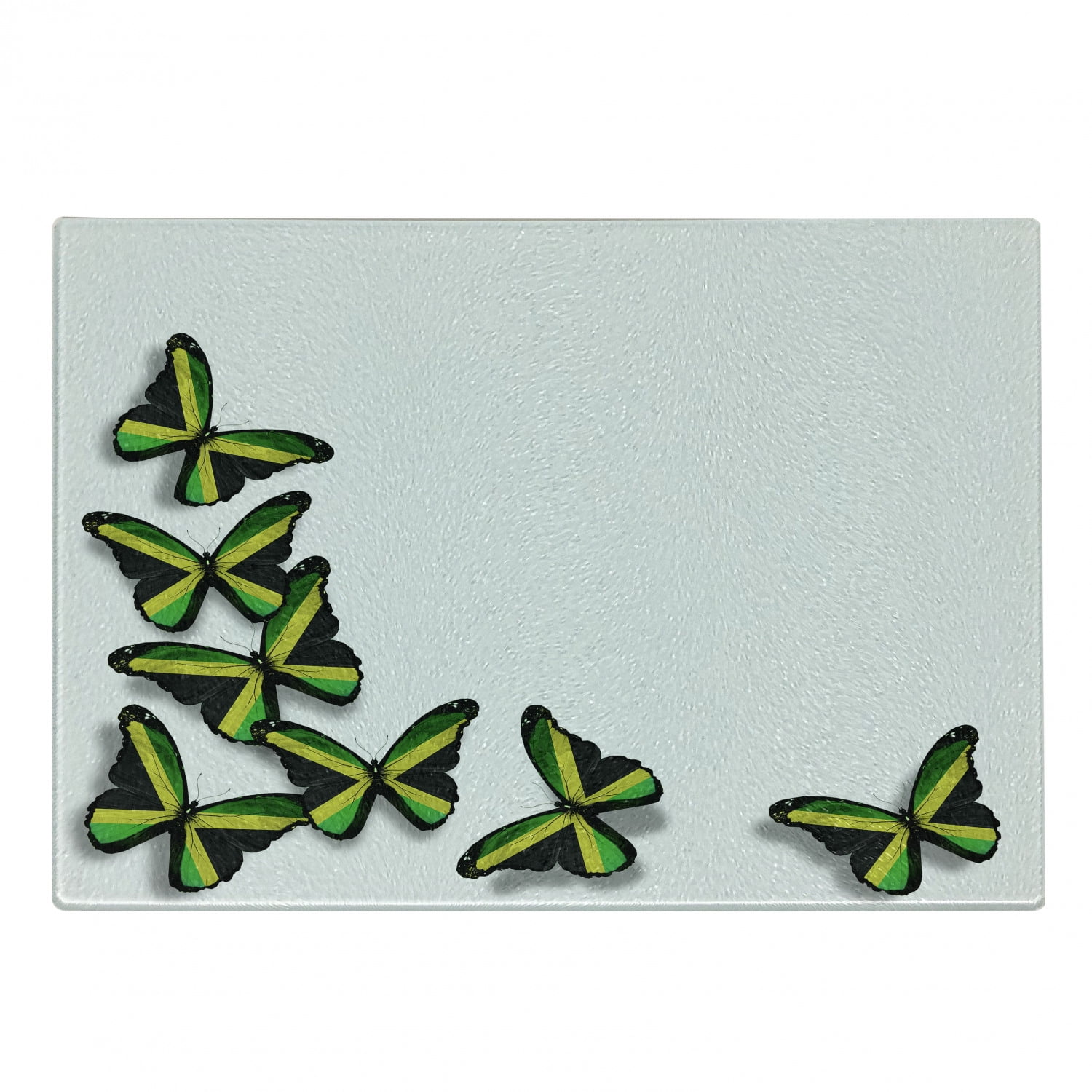 Jamaican Cutting Board, Buterflies Flag Motifs Caribbean Animal