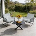 thumbnail image 3 of Outdoor Patio Cushion Covers 2 Pack Light Blue Pastoral Flowers Patio Chair Cushion Covers with Ties and Zipper Farmhouse Floral Waterproof Outdoor Seat Cushion Covers for Patio Furniture 22"x22", 3 of 6