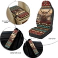 thumbnail image 6 of Xoenoiee Aztec Deer Wolf American Tribal Print Car Seat Covers Full Set of 5 for Women Men, Faux Leather Auto Seat Cover Protector with Seat Belt Covers and Center Console Cover, 6 of 7