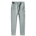 thumbnail image 3 of LIIPEE Mens Casual Pants Spring Summer Comfortable Breathable Slim Fit Solid Color Pants With Pockets Man Versatile Daily Indoor Outdoor Pants,Light Green,34, 3 of 5