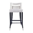thumbnail image 2 of 2 PCS Suede Velvet Barstools with Nailheads Design Backrest and Silver Footrest, Counter Height Barchair with Silver Feet and Wood Legs for Dining Room Living Room Kitchen Island, Cream, 2 of 9