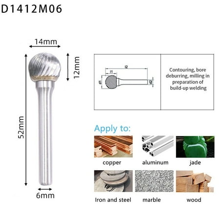 

Fule Ball Head Die Grinder Bit Milling Carving Tool Tungsten Rotary File Carbide Burr