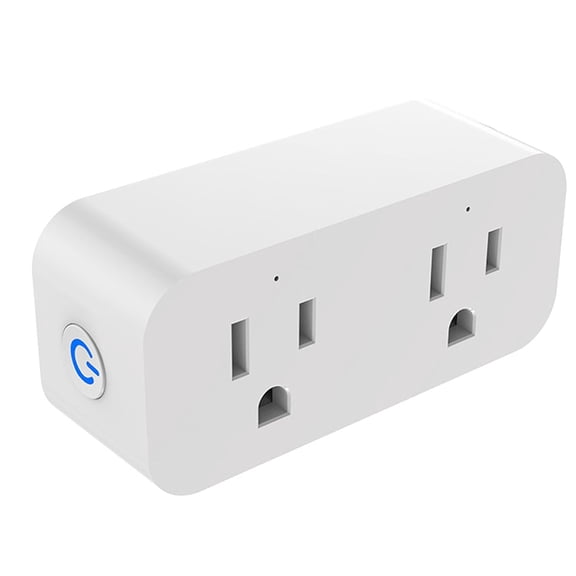Smart WiFi Outlet 16A Dual Socket Smart Plug with Voice Control, Timer and Remote App, 2 Pack