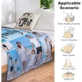 thumbnail image 5 of Custom Throw Blanket for Dad with Photo Personalized Happy Fathers Day Blankets with Pictures Customized Blanket for Dad Grandpa on Fathers day Halloween Christmas New Year A Blankets, 5 of 5