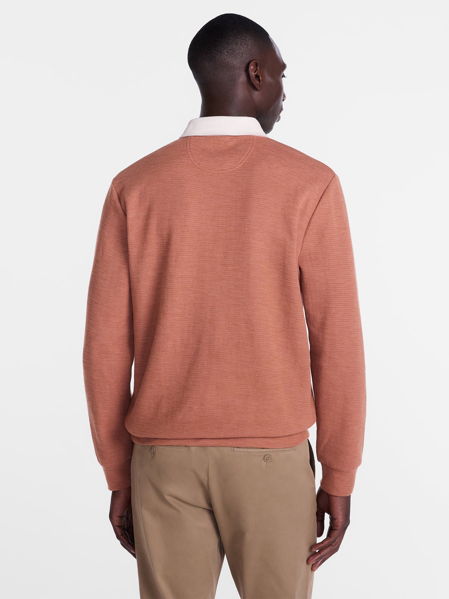 George Men's and Big Men's Rugby Shirt with Long Sleeve, Size S-6XB