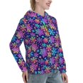 thumbnail image 6 of Daiia Rainbow Snowflakes Pattern Women's Fashion Hoodies & Sweatshirts with Kangaroo Pocket Hooded Sweatshirt with Eye-catching Drawstrings-Medium, 6 of 7