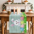 thumbnail image 4 of Easter Rabbits Cotton Linen Table Runner for Dining Kitchen, Watercolor Eggs Cute Bunny Grass Flowers Blue Wedding Outdoor Party Tablerunners, Dresser Scarf Coffee Tablecloth Runners 13x36 Inches, 4 of 9