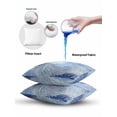 thumbnail image 6 of Outdoor Pillows Waterproof, Blue Grey Palm Leaves Throw Pillows with Inserts Included, Summer Tropical Plants Botanical Indoor Outdoor Decorative Lumbar Pillow for Bed/Couch/Patio 16"x16", 2Pcs, 6 of 8