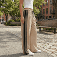 thumbnail image 3 of SOMER Women Wide Leg Pants Casual Drawstring High Waist Side Striped Loose Fit Pants with Pocket,2026 Khaki Palazzo Pant, 3 of 7