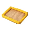 thumbnail image 2 of Pet Cooling Mat, Cooling Cat Bed, Dog Bed Washable, Pet Cooling Pad, Vibrant Geometric Print Yellow Frame Summer Square Sleeping Mat with Smooth Non-Stick Woven Rattan Top Surface, 2 of 6
