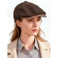 thumbnail image 5 of Gustave Corduroy Newsboy Caps for Men Women Retro Gatsby Irish Ivy Flat Cap Cabbie Driving Hat Adjustable Casual Golf Painter Beret Hats, Brown, 5 of 8