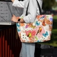thumbnail image 4 of Wukai Flowers And Birds Watercolor Print Zipper Bag,large Beach Tote Bag,Waterproof Sandproof Bag,Grocery and Picnic Tote Travel Bag, 4 of 5