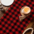 thumbnail image 3 of Valentine's Day Table Runner - 120 Inch Long Truck Loves Red Plaid Romantic Beige Cotton and Linen Blended Dress Scarves Farmhouse Table Runner for Kitchen Dining, Coffee Table, 13" x 120", 3 of 8