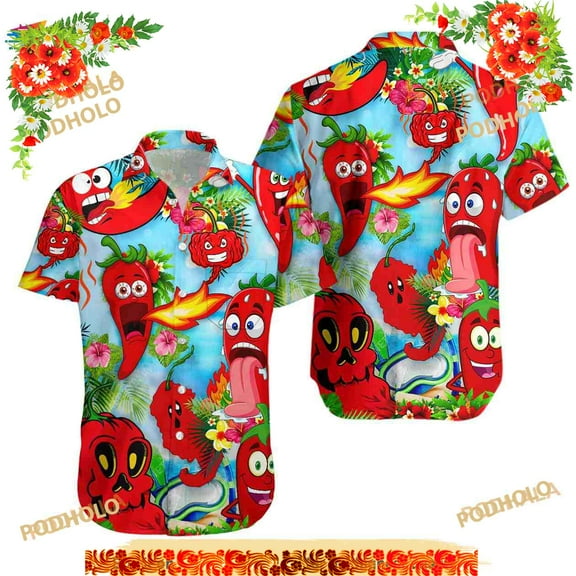 Funny Chili Peppers Edition Hawaiian Shirt