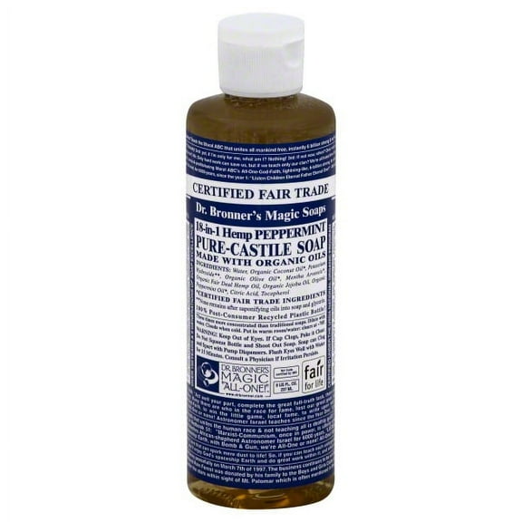 Dr. Bronner's Pure Castile Liquid Soap Peppermint -- 8 fl