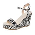 thumbnail image 2 of Sandalias para mujer Casual Punta abierta Estampado de leopardo Sandalias de cuña Verano Playa Cremallera Zapatos de plataforma romana Wmkox8yii  nm8838, 2 of 6