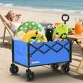 thumbnail image 5 of Yacona Foldable Wagon Cart with Wheels, Collapsible Garden Wagons and Carts, Outdoor Utility Folding Cart for Grocery Beach Camping Shopping, Blue, 5 of 9