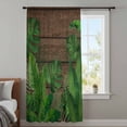 thumbnail image 3 of Tropical Leaves Sheer Curtains 72 Inches Long, Summer Botanical Monstera Leaf Wooden Brown Light Filering Curtains, Breathable Simi Curtain Privacy Drapes for Living Room Bedroom Window Treatment, 3 of 7