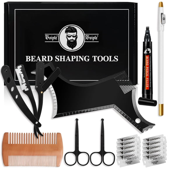 Moldeador de barba WOZUTUNT para hombre con navaja de afeitar de filo recto y más