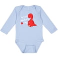 thumbnail image 3 of Inktastic My First Valentine's Day Red Dinosaur with a Heart Boys or Girls Long Sleeve Baby Bodysuit, 3 of 5