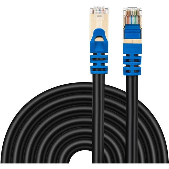 Outdoor Cat 7 Ethernet Cable 150Ft,High Speed 26AWG Heavy-Duty Round Networking Cord Patch Cable RJ45 LAN Shielded SSTP