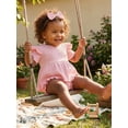 thumbnail image 6 of Cenuakty Baby Girls Shorts Set, Short Sleeve Embroidery Bow Letters T-shirt with Shorts and Hairband Summer Outfit, 6 of 9