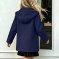 thumbnail image 4 of Vmberlty Kids Hooded Winter Coats Casual Solid Color Long Sleeve Wool Blend Coats Hooded Single Breasted Mid-Length Trench Jackets With Pockets Versatile Kids Winter Outerwear, 4 of 9