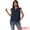 Dark Blue, variant on DARING DIVA Women's Ruffle Short Sleeve Front Casual Blouses XS Dark Blue