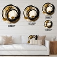 thumbnail image 4 of Designart "The Art Of Chaos Black and Gold IV" Abstract Painting Metal Round Wall Art, 4 of 5