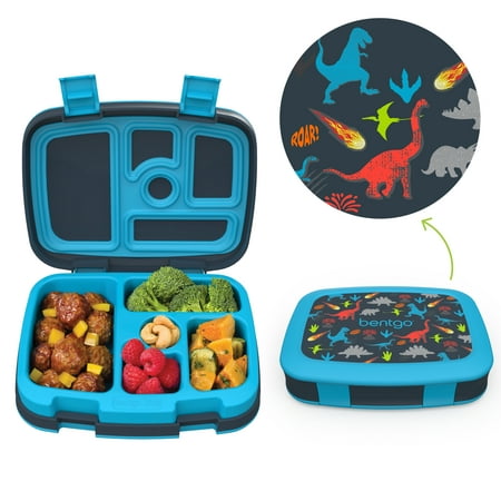 

Bentgo Kids Prints Leak-Proof 5-Compartment Bento-Style Kids Lunch Box - BPA-Free Dishwasher Safe Food-Safe Materials (Dinosaur)