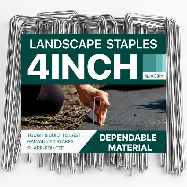 Grapas para paisajismo Jaciry de acero galvanizado, 4 pulgadas, paquete de 100