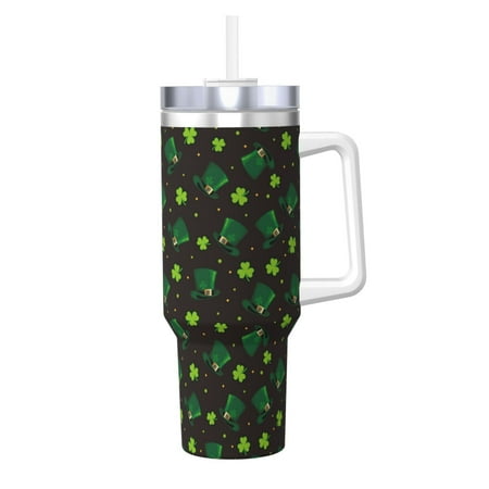 

Matuu St. Patrick s Day8 for 40OZ Ice Cup with Handle Durable Thermal Cups Keep Drinks Cold and Hot Insulated Car Mug with Lid