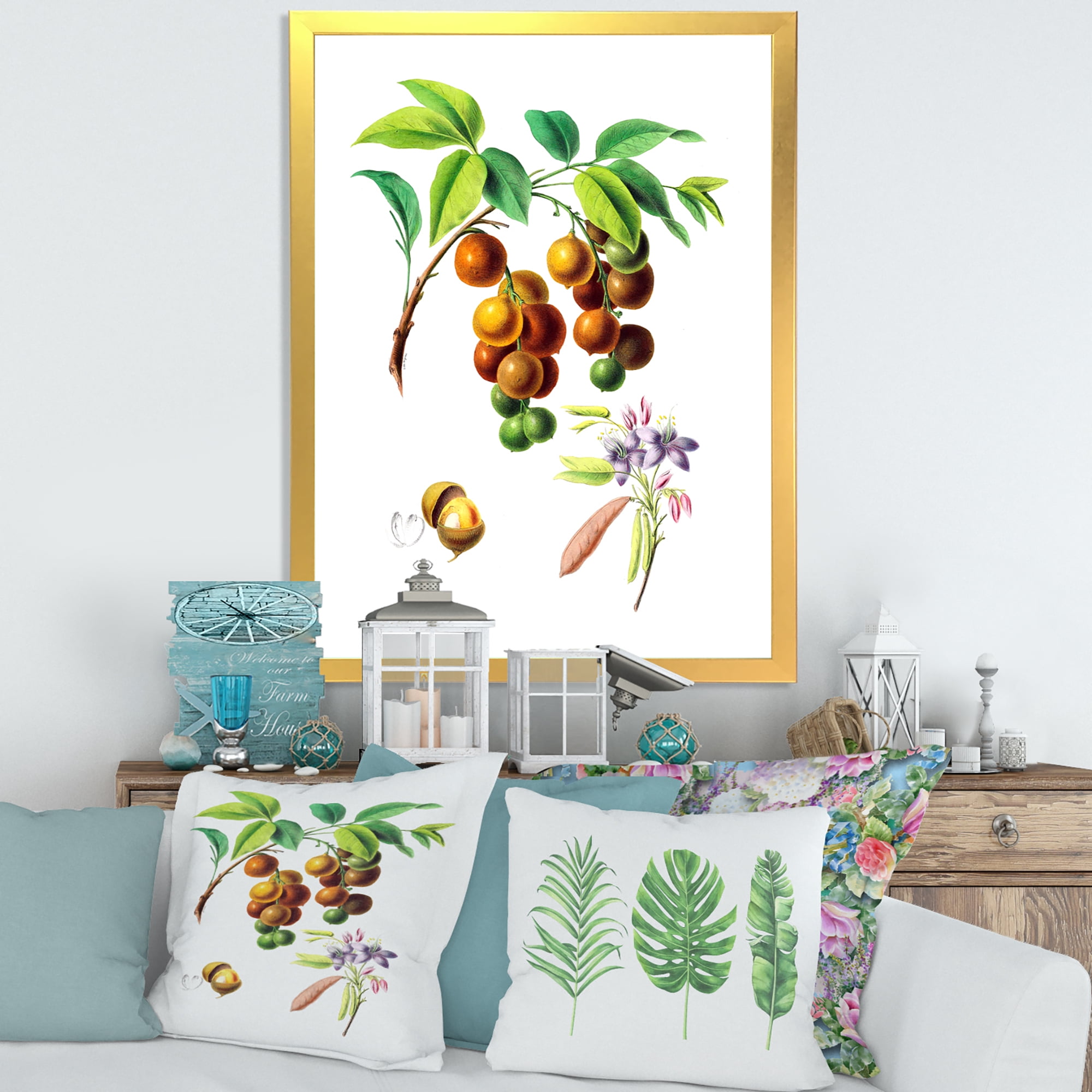 Designart 'Ancient Fruits III' Farmhouse Framed Art Print